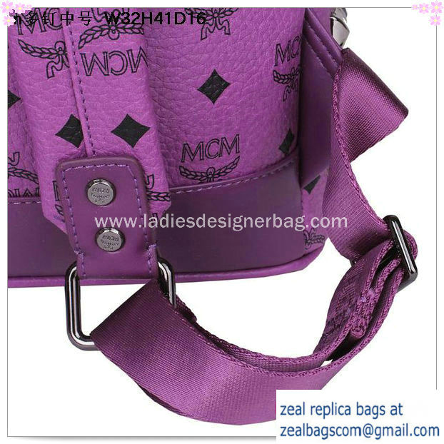 High Quality Replica Hot Sale MCM Medium Stark Front Studs Backpack MC4237 Purple - Click Image to Close